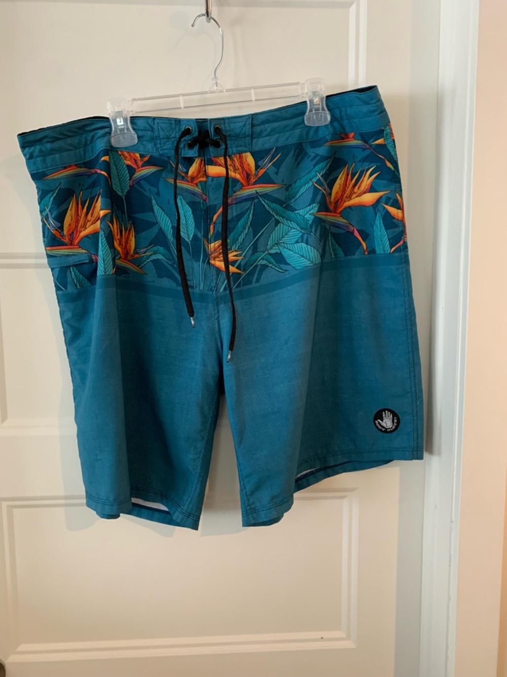 Body Glove Vapor , Men's Teal Floral Boardshorts , swimshorts with Drawstring